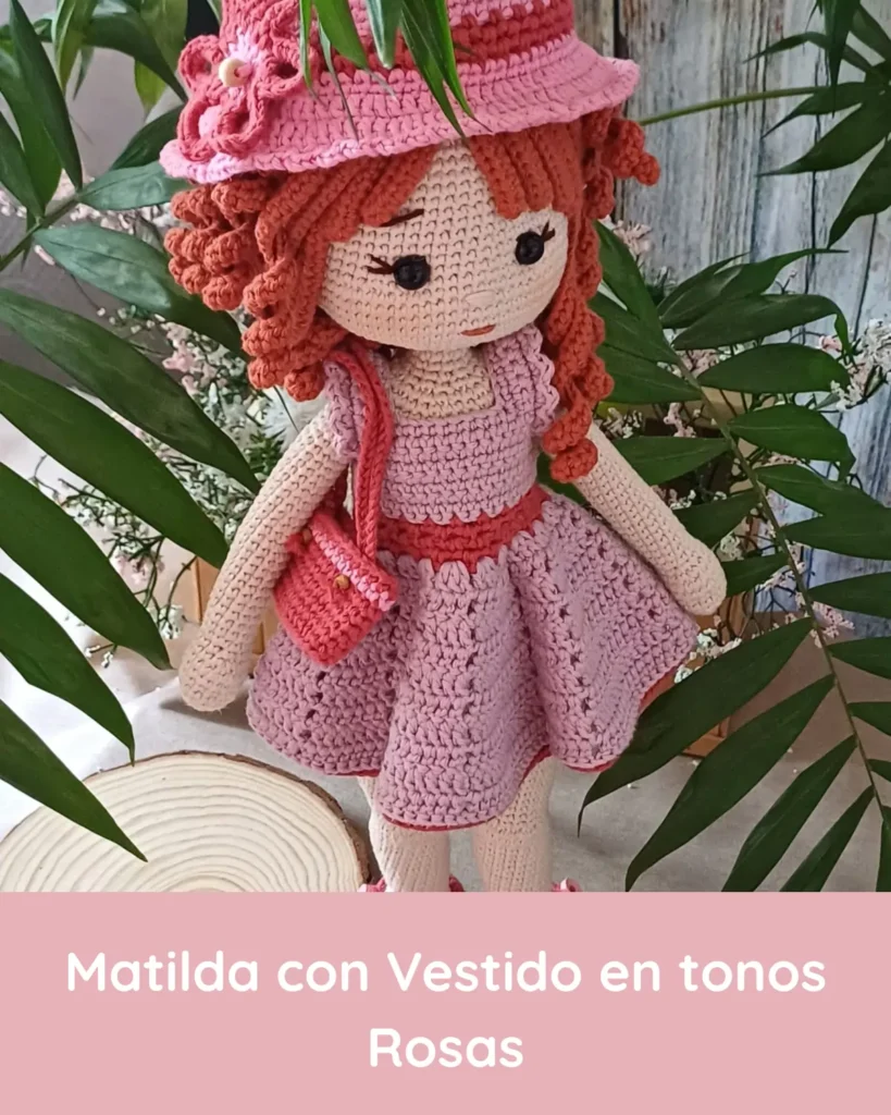 matilda con vestido tonos rosas w