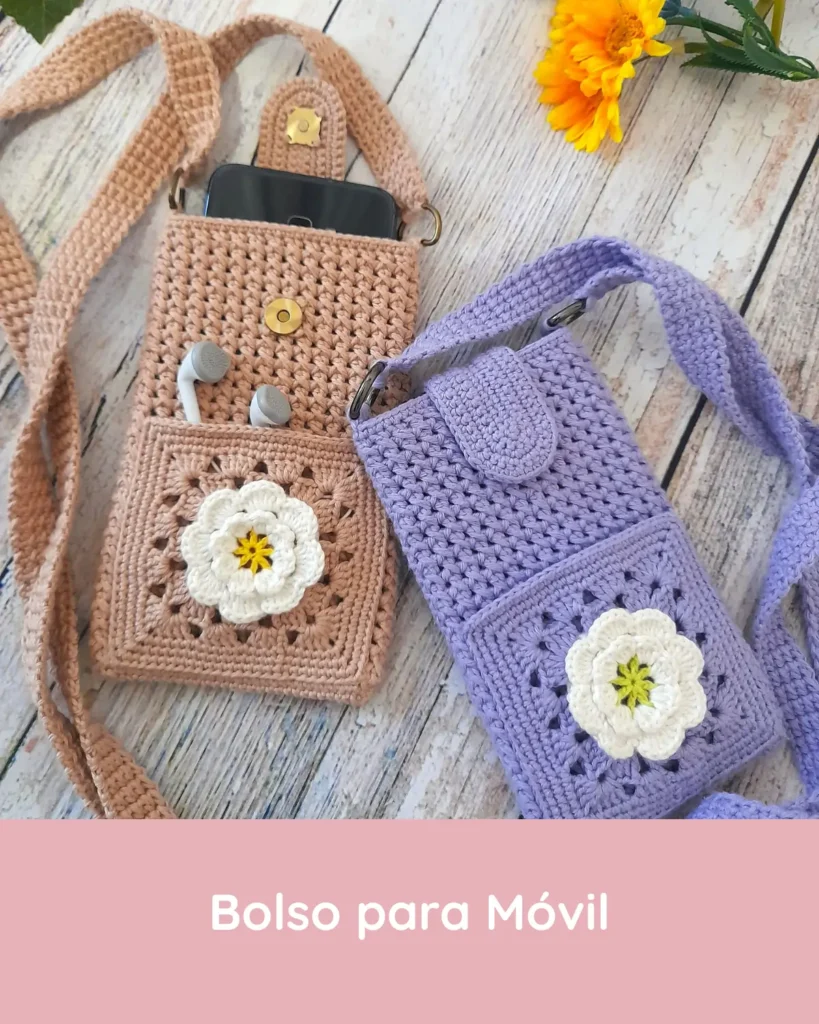 patron crochet bolso para móvil w
