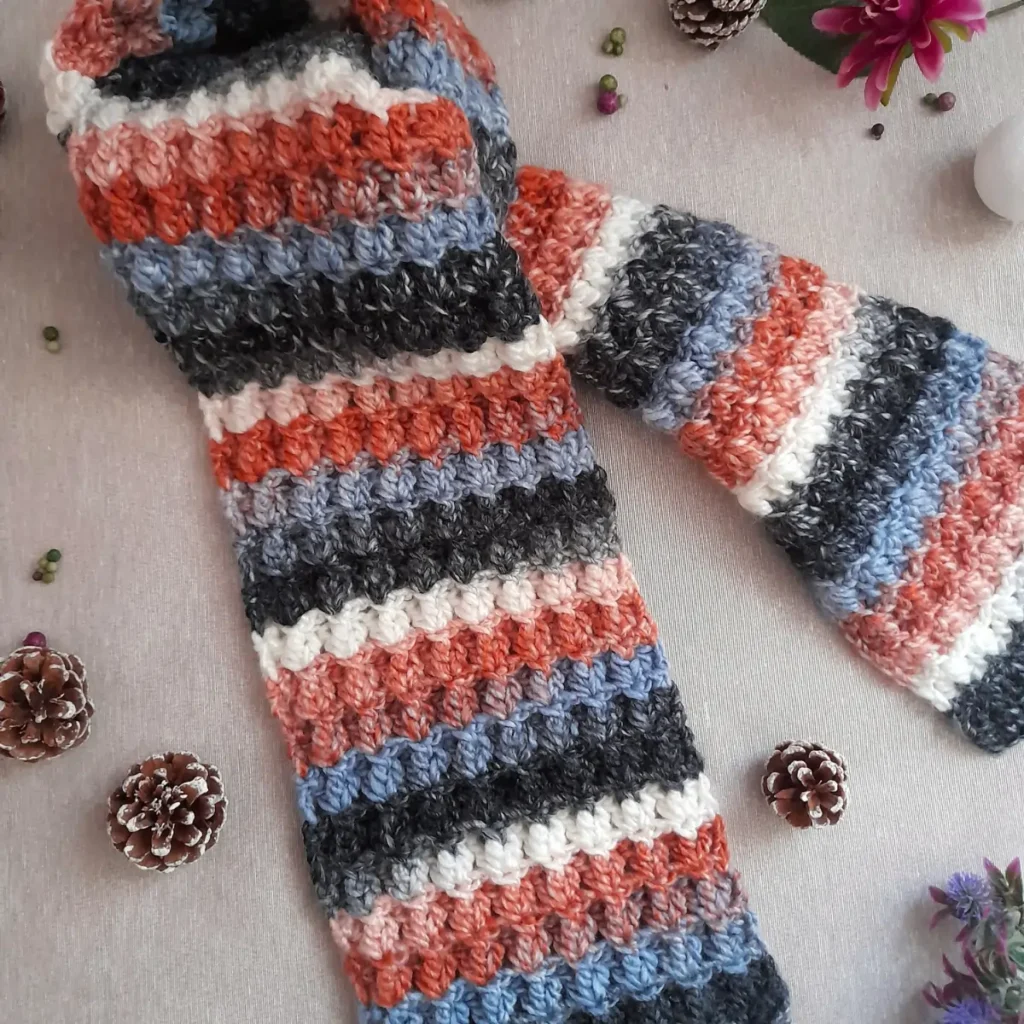 patron crochet bufanda ribbon 1