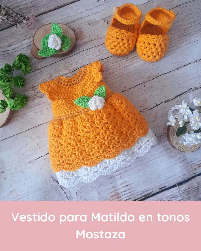 patron crochet vestido matilda tonos mostaza w