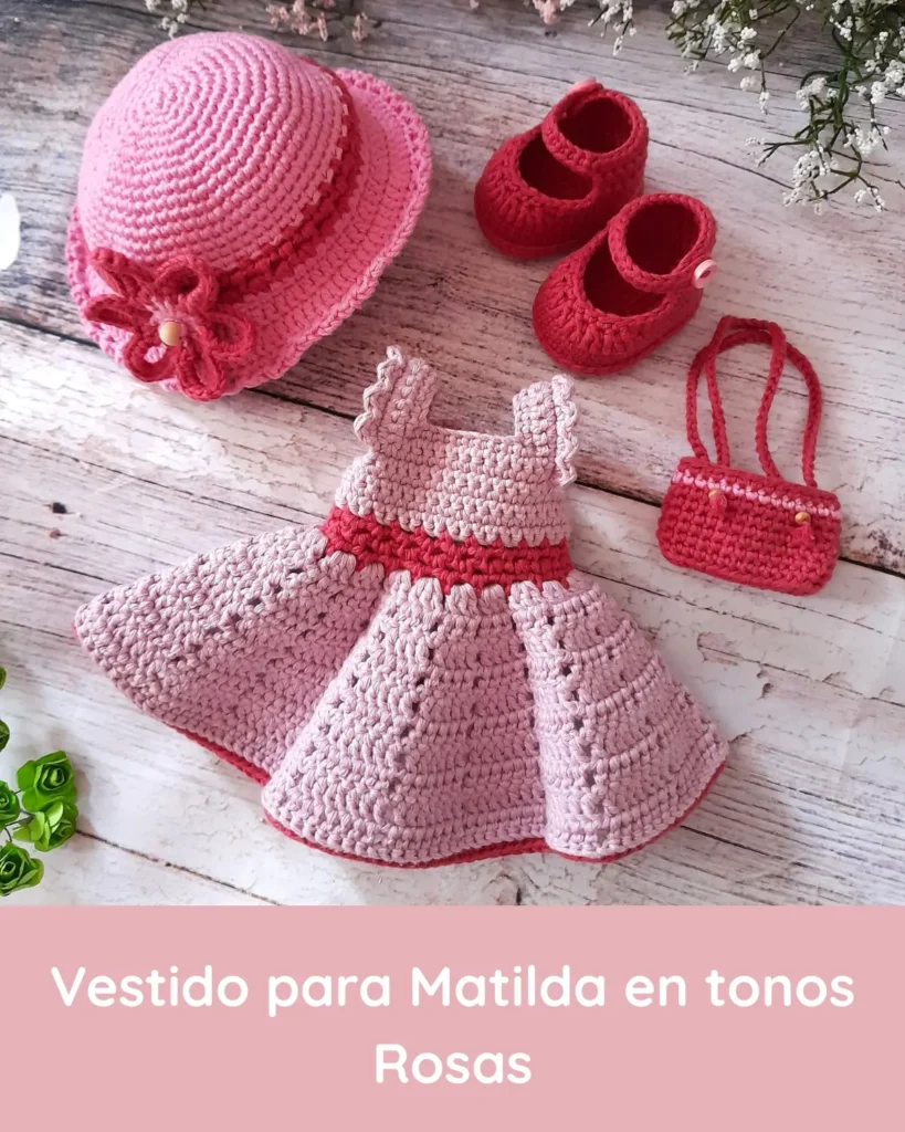 patron crochet vestido matilda tonos rosas w