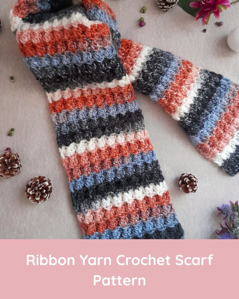 My Patterns ribbon yarn crochet scarf pattern