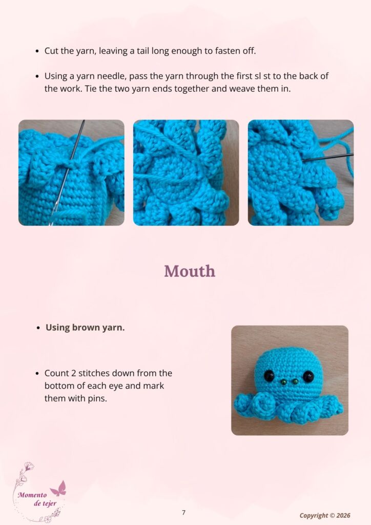baby octopus keychain crochet pattern 7