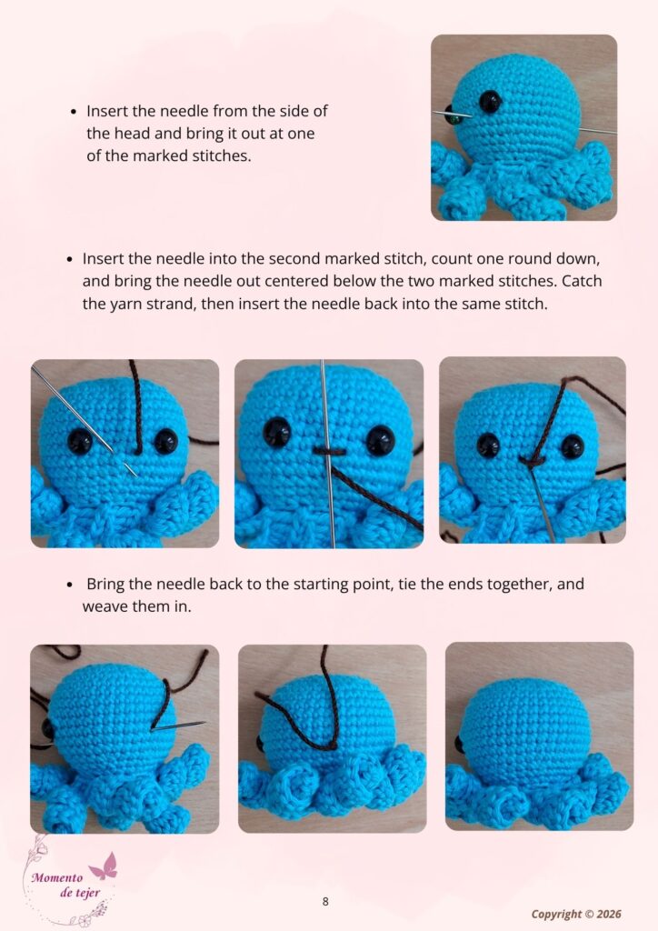 baby octopus keychain crochet pattern 8