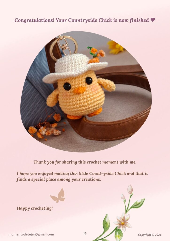 Countryside Chick Keychain Crochet Pattern countryside chick amigurumi keychain crochet pattern 13