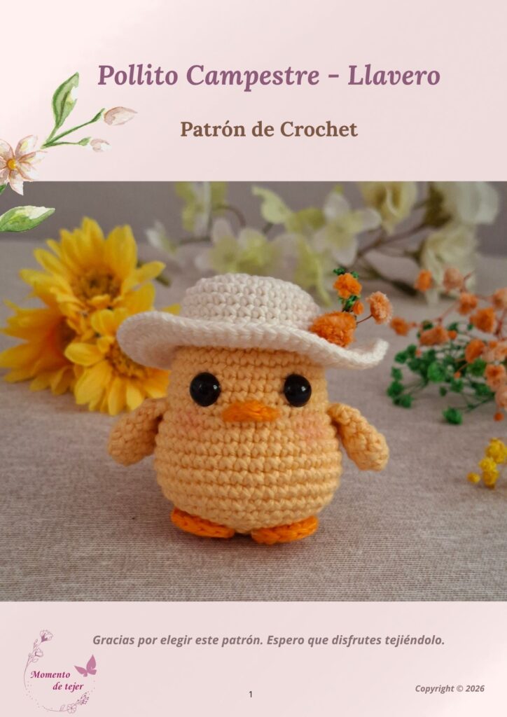 Pollito Campestre – Patrón Gratuito de Crochet para Llavero patron de crochet llavero amigurumi pollito campestre 1
