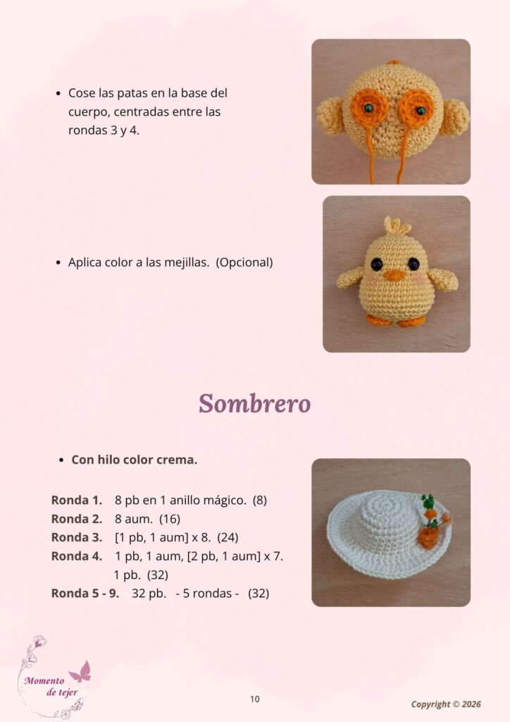 Pollito Campestre – Patrón Gratuito de Crochet para Llavero patron de crochet llavero amigurumi pollito campestre 10