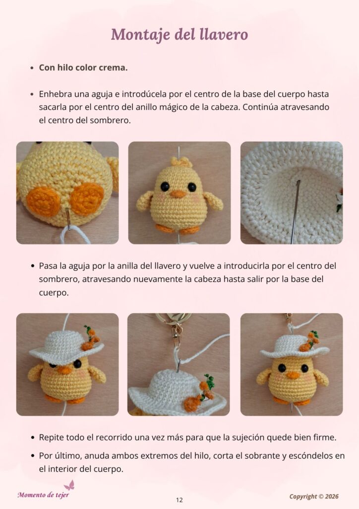 Pollito Campestre – Patrón Gratuito de Crochet para Llavero patron de crochet llavero amigurumi pollito campestre 12