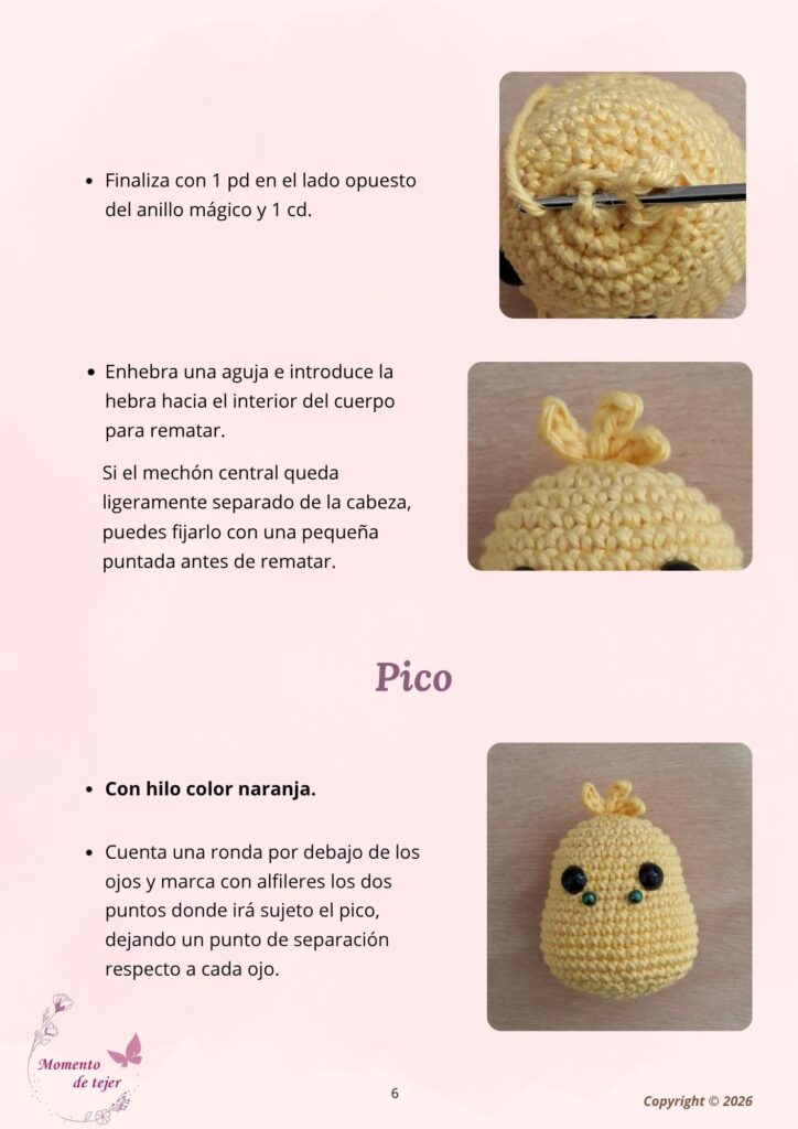 Pollito Campestre – Patrón Gratuito de Crochet para Llavero patron de crochet llavero amigurumi pollito campestre 6