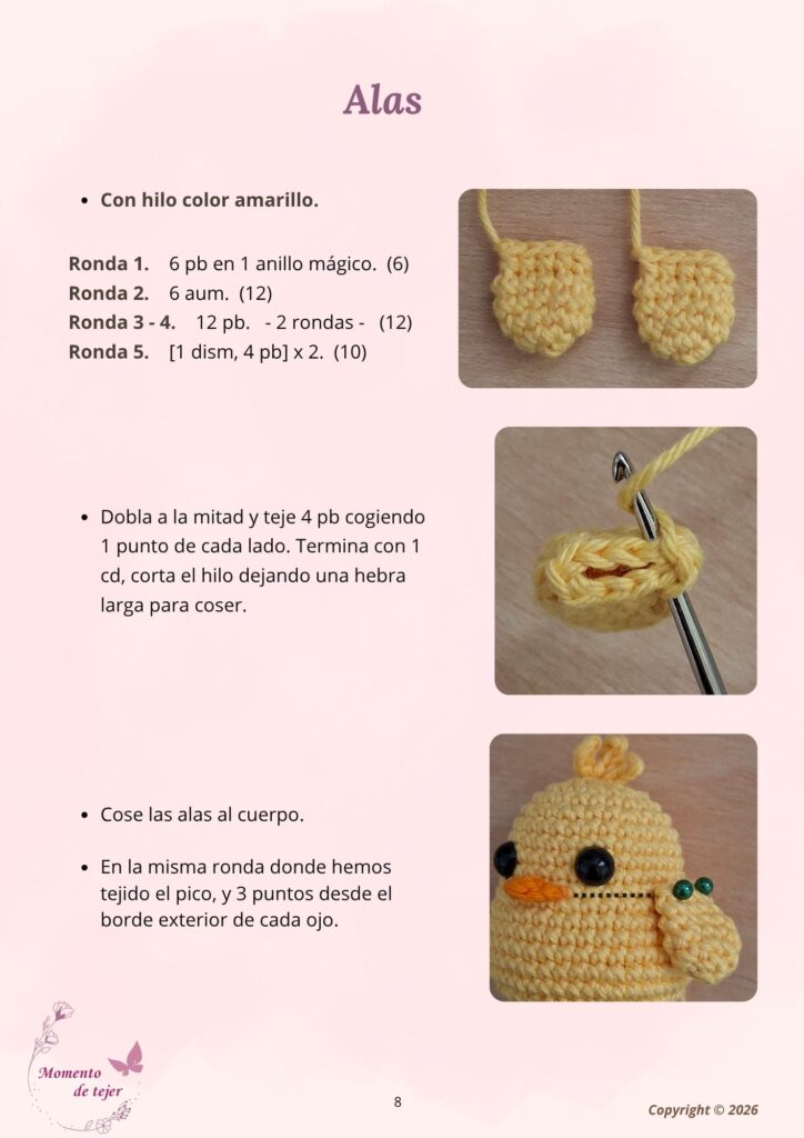 Pollito Campestre – Patrón Gratuito de Crochet para Llavero patron de crochet llavero amigurumi pollito campestre 8