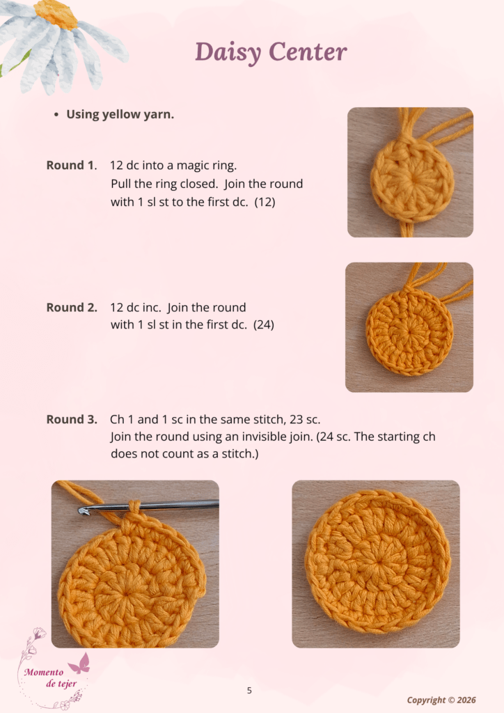 Daisy Coaster - Free Crochet Pattern daisy coaster crochet pattern 5