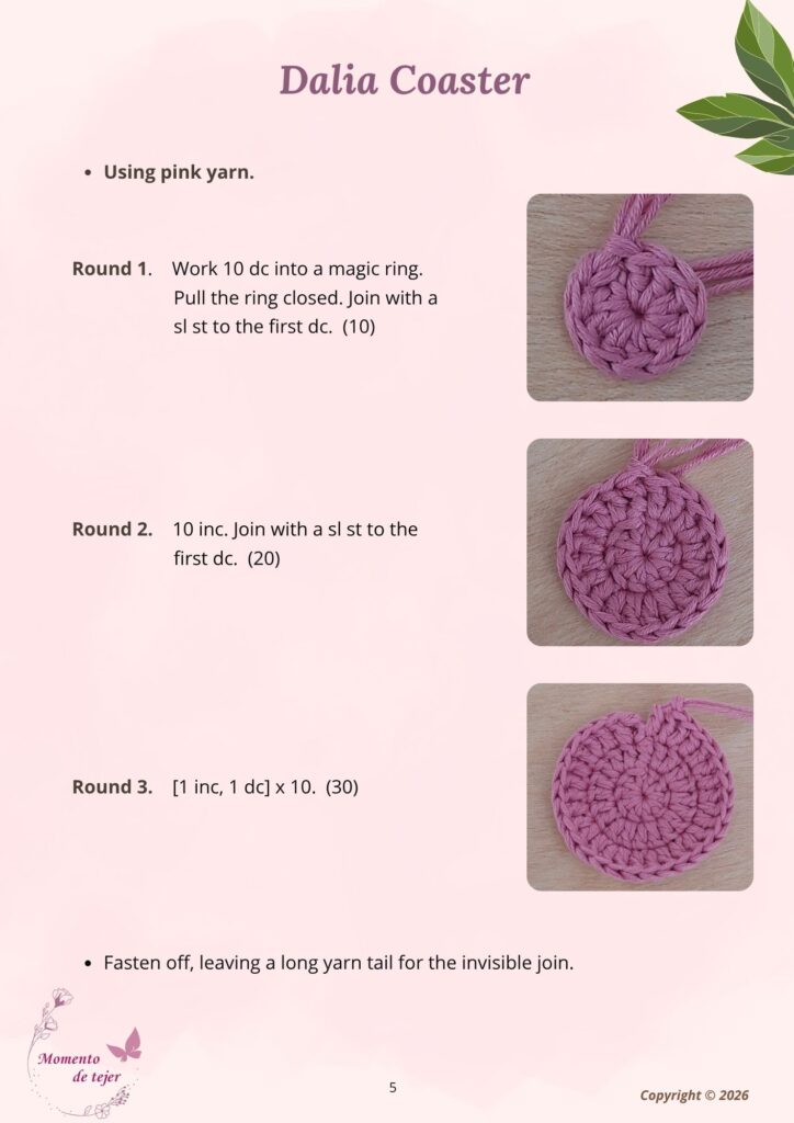 Dalia Coaster – Free Crochet Pattern dalia coaster crochet pattern 5