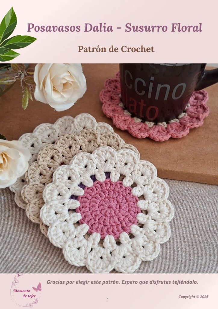 Posavasos Dalia – Patrón de Crochet Gratuito posavasos dalia patron de crochet 1