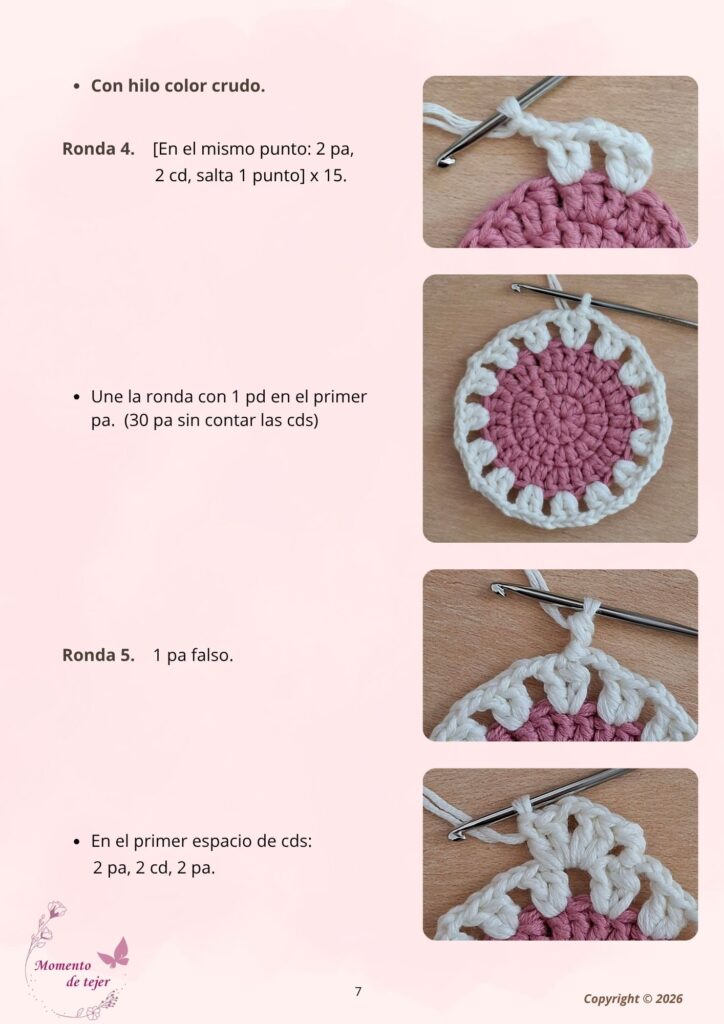 Posavasos Dalia – Patrón de Crochet Gratuito posavasos dalia patron de crochet 7