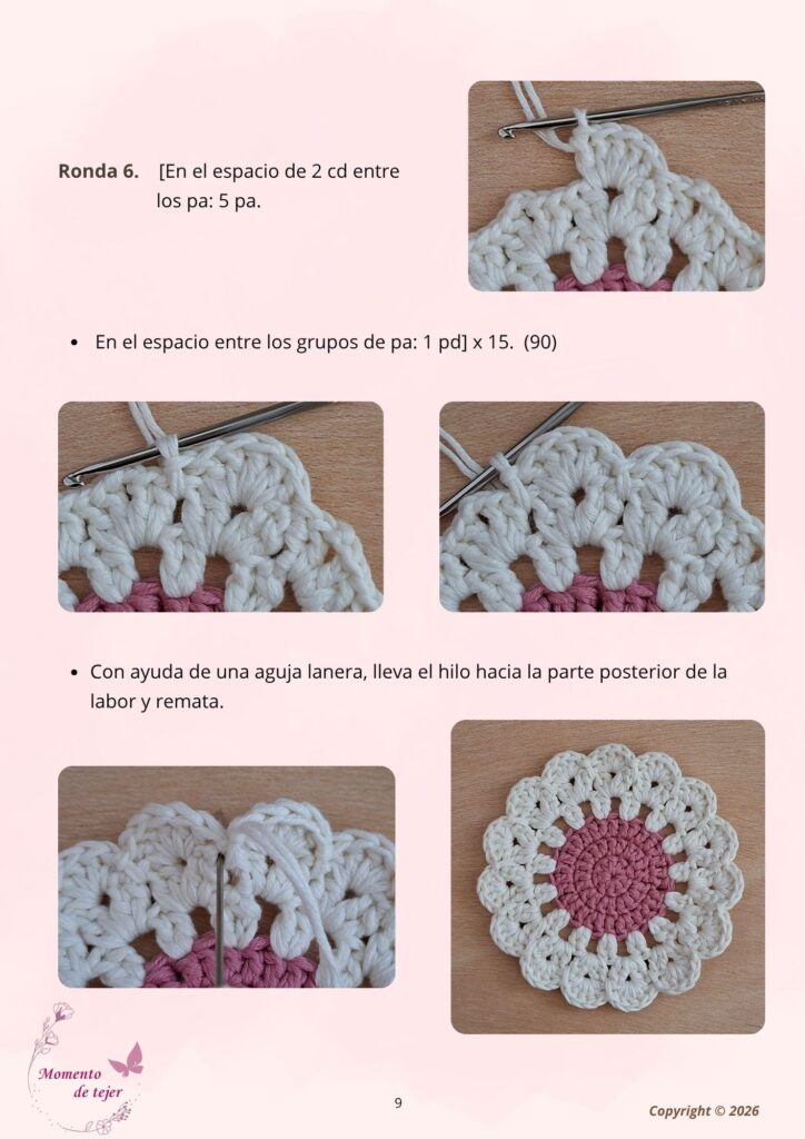 Posavasos Dalia – Patrón de Crochet Gratuito posavasos dalia patron de crochet 9