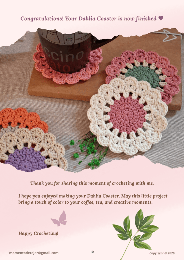 Dahlia Coaster – Free Crochet Pattern dahlia coaster crochet pattern 10