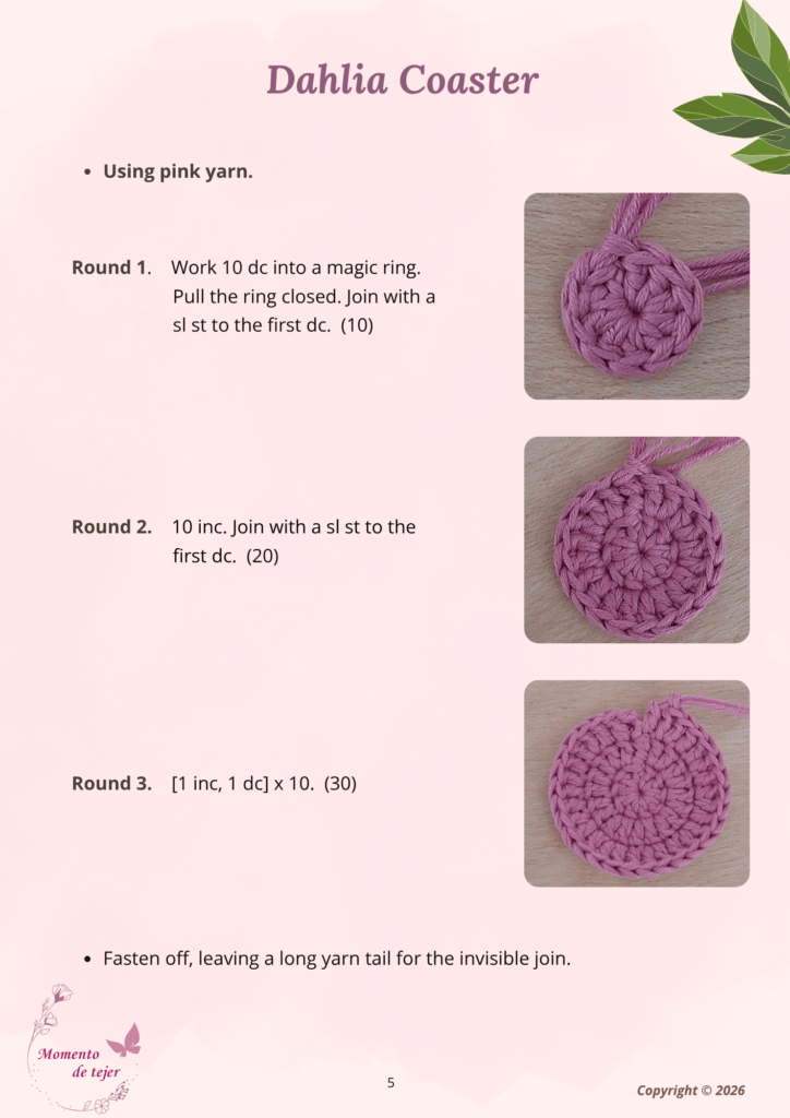 Dahlia Coaster – Free Crochet Pattern dahlia coaster crochet pattern 5