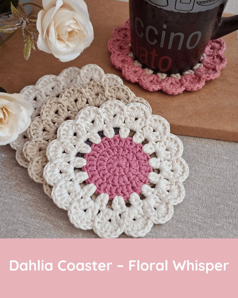 dahlia coaster free crochet pattern 2